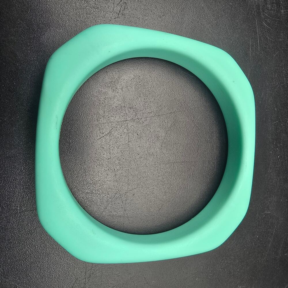 Mint Green Teal Bangle Bracelet Matte Plastic Square VIntage 1980s